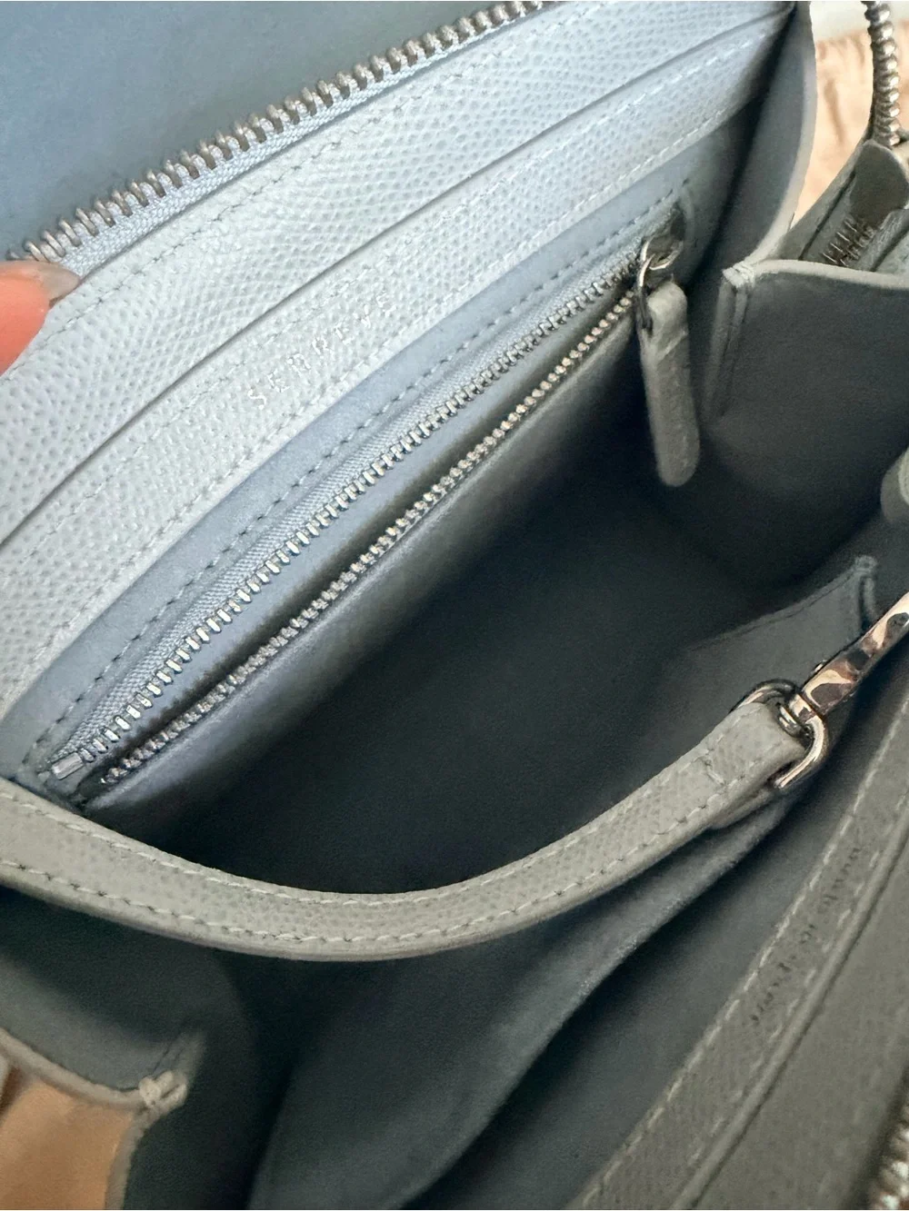 Senreve Alunna Ice Blue Grey 2-way bag backpack/ crossbody with extra strap
